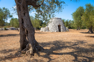 Puglia Region, Italy. Traditional warehouse made of stone