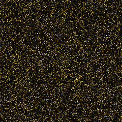 Golden glitter sparkle bubbles champagne particles stars on black background, happy new year holiday concept
