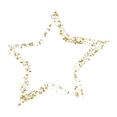 Vector of gold Christmas star isolated on white background