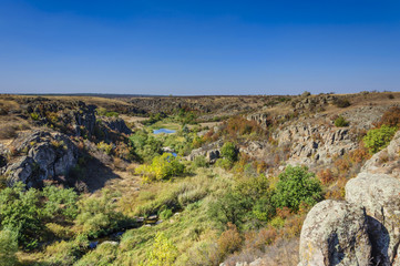 Fototapeta na wymiar Mertvovod River in Aktovsky Kanyoin Mykolaiv region, Ukraine