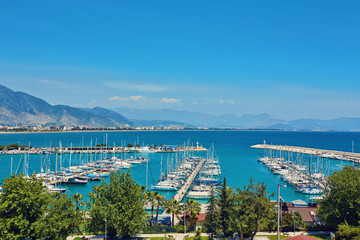 Naklejka premium View of the marina in Finike, Antalya province.