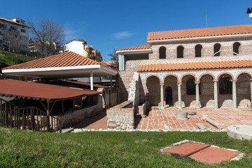Fototapeta premium Ruins of Episcopal complex with basilica in town of Sandanski, Bulgaria