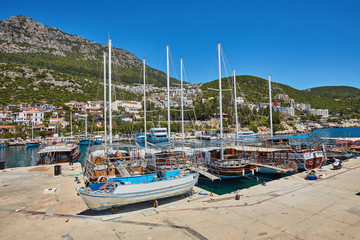 Fototapeta na wymiar port in a picturesque Mediterranean lagoon