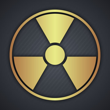 Radiation symbol on a dark background