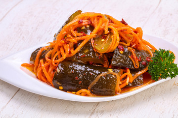 Pickled green cucumbers