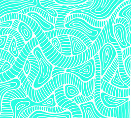 Obraz premium Menthol color abstract ornament, white outline background.