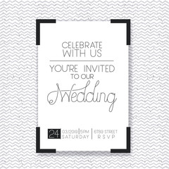 wedding and married invitation card vector illustration design