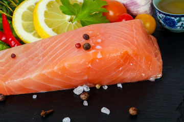 Salted salmon fillet