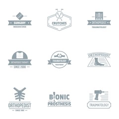 Bionic logo set. Simple set of 9 bionic vector logo for web isolated on white background