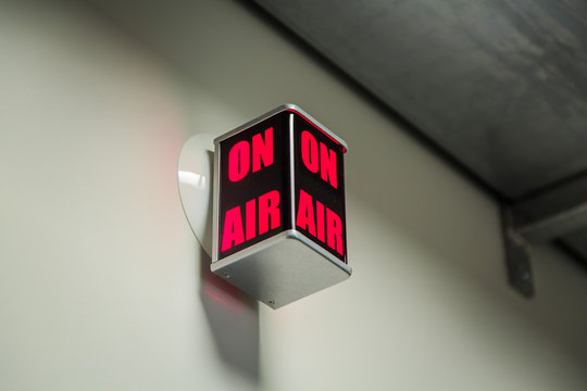 nice closeupdetailed view of a warning light on air, due to studio video recording and performance