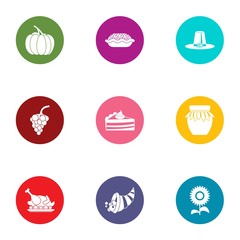 Nourishment icons set. Flat set of 9 nourishment vector icons for web isolated on white background