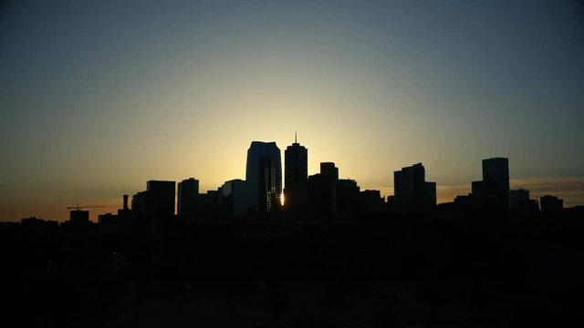 Downtown Denver Skyline Sunrise Timelapse Wide