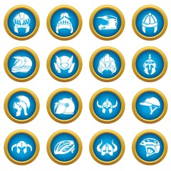 Helmet icons set. Simple illustration of 16 helmet vector icons for web