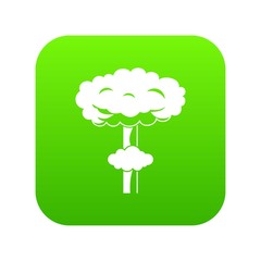 Nuclear explosion icon digital green for any design isolated on white vector illustration