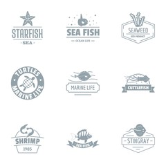 Fototapeta na wymiar Sea clean logo set. Simple set of 9 sea clean vector logo for web isolated on white background