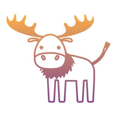 cute elk icon over white background, colorful design. vector illustration