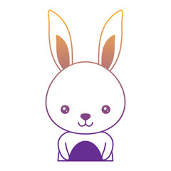 cute rabbit icon over white background, colorful design. vector illustration
