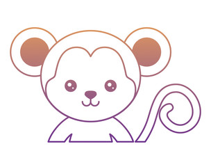 cute monkey icon over white background, colorful design. vector illustration