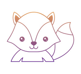 cute fox icon over white background, colorful design. vector illustration