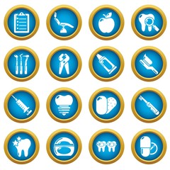 Stomatology dental icons set. Simple illustration of 16 stomatology dental vector icons for web