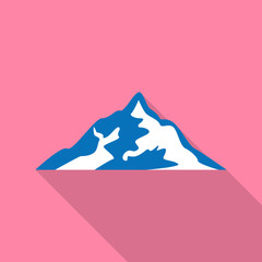 Mountain shape icon. Flat illustration of mountain shape vector icon for web design