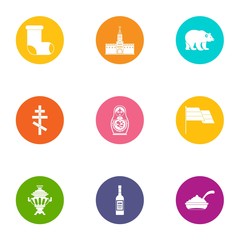 Russia icons set. Flat set of 9 russia vector icons for web isolated on white background