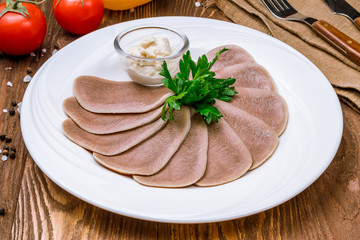 Beef tongue with horseradish
