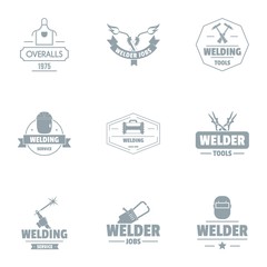 Fototapeta na wymiar Welding unit logo set. Simple set of 9 welding unit vector logo for web isolated on white background