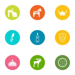 Medieval trip icons set. Flat set of 9 medieval trip vector icons for web isolated on white background