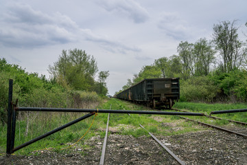 Fototapeta na wymiar Open Field Train Indiana