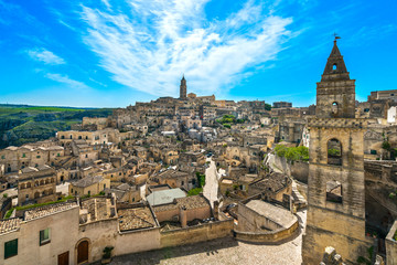 Obraz premium Matera ancient town i Sassi, Unesco site landmark. Basilicata, Italy.
