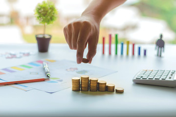 Invest your money to get in come,growing business and future concept