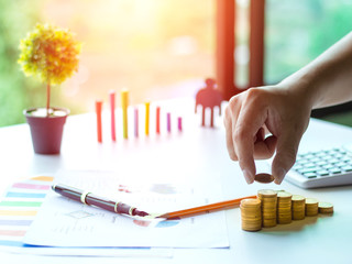 Invest your money to get in come,growing business and future concept