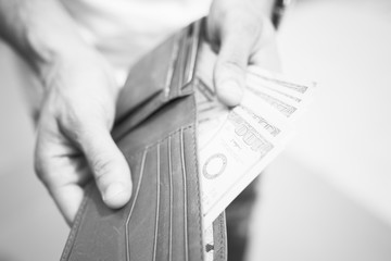 A doller bills in a wallet