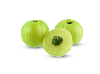 Indian gooseberry isolated on white background