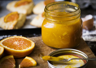 Homemade orange marmalade food photography recipe idea