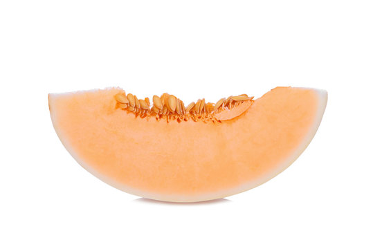 sliced honeydew melon(sunlady) isolated on white background