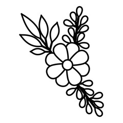flowers and leafs decoratives vector illustration design