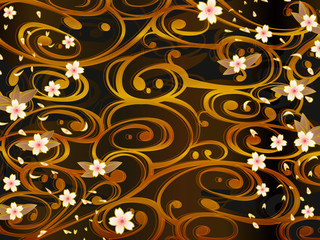 金と黒の和風背景素材 Wall Mural Wallpaper Murals Risings 金と黒の和風背景素材 Wall Mural Wallpaper Murals Risings