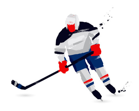 Ice hockey player. Sport concept