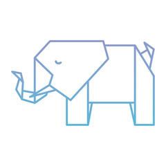 elephant origami paper icon vector illustration design