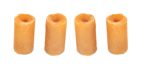 The palm sugar or Jaggery an isolated on white background