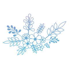 flowers and leafs decoratives vector illustration design