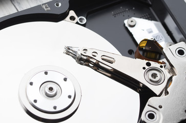 Disassembled hard disk