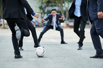 Playing Football at Lunchtime