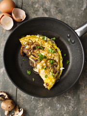 Omelett mit Pilzen - Omelette with mushrooms