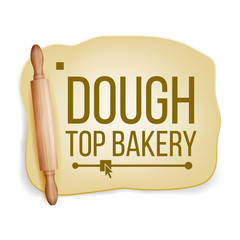 Dough Vector. Wooden Rolling Pin. Fresh Raw. Tasty. Design Element. Realistic Isolated Illustration