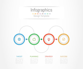 Infographic design elements for your business data with 4 options, parts, steps, timelines or processes. Vector Illustration.