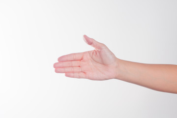 hand on white background