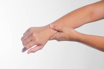 hand on white background